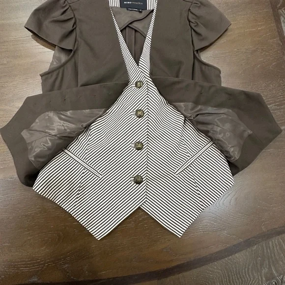 BCBGMaxAzria brown Striped Vest small - Picture 9 of 14